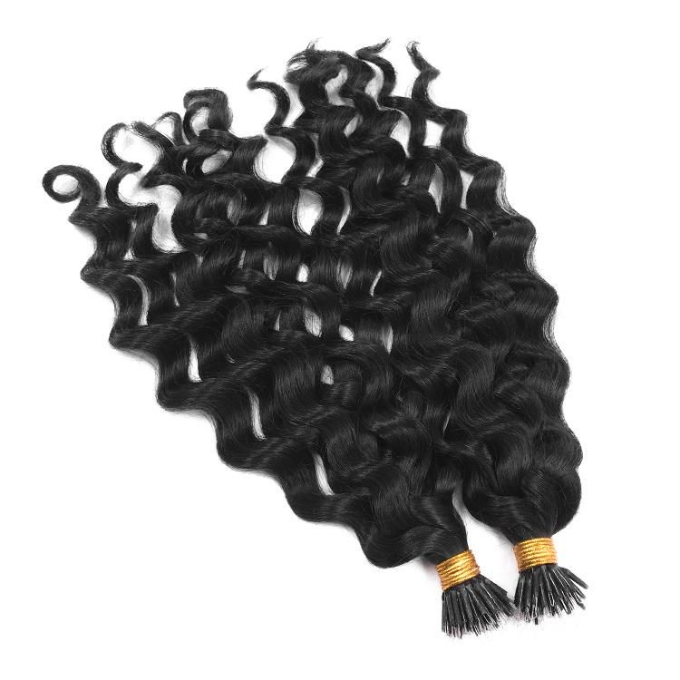 Double Drawn Nano Ring Brazilian Virgin Hair Deep Wave Hair Weave Extensions