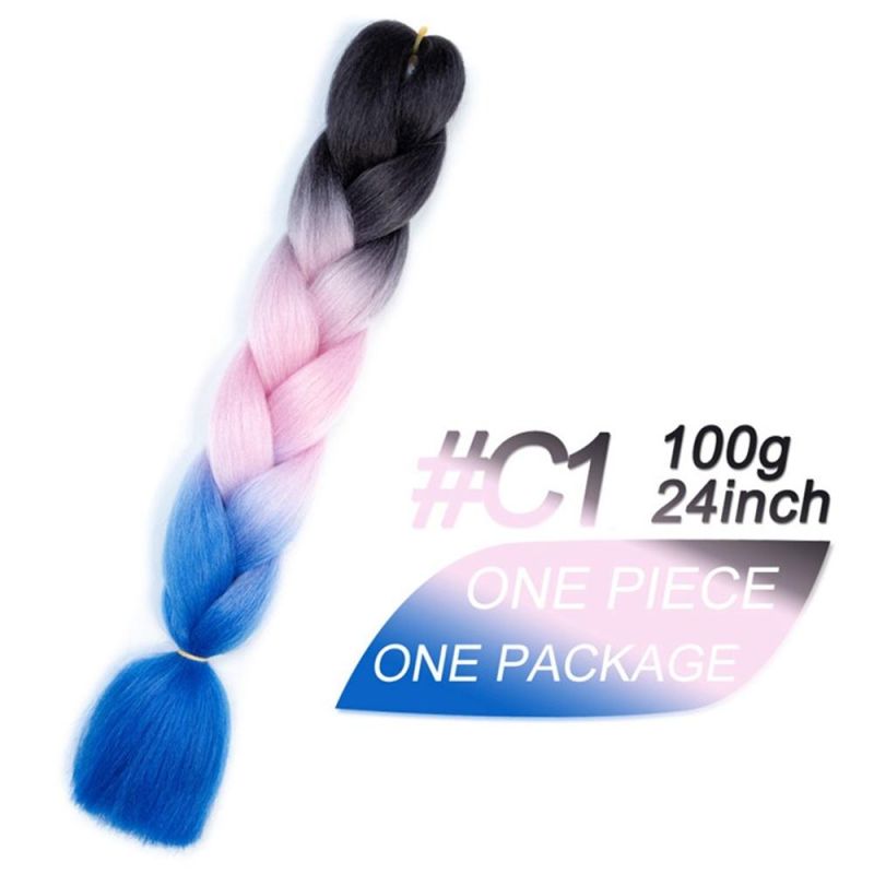 Kbeth Single Color Double Colors Gradient High Temperature Chemical Fiber Hair Extensions Synthetic Jumbo Braid Hair Extension From China Factory