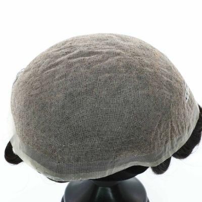 Fine Welded Mono Human Hair Stock Men&prime;s Wig
