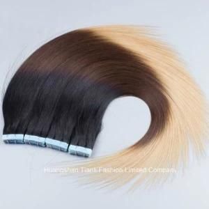 Three Tone Ombre Tape Hair Extensions Drouble Drawn Chinese Human Hair