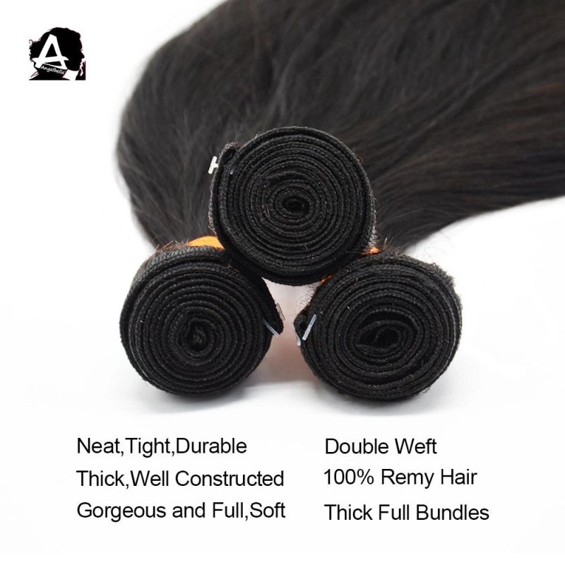 Angelbella Natural Raw Unprocessed Virgin Hair 100% Remy Hair Peruvian Human Hair Extensions Bundles