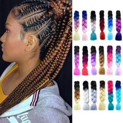 Kbeth Synthetic Hair Yaki Ombre Braiding Pre Stretched Expression Wholesale Jumbo Hair Braid Crochet Braids for African Hair Extension