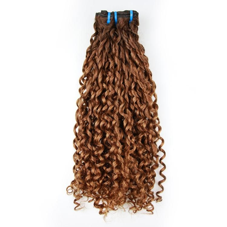Wholesale Human Hair Double Drawn Hair Weave Pissy Curly Funmi Remy Hair Weft #4/30
