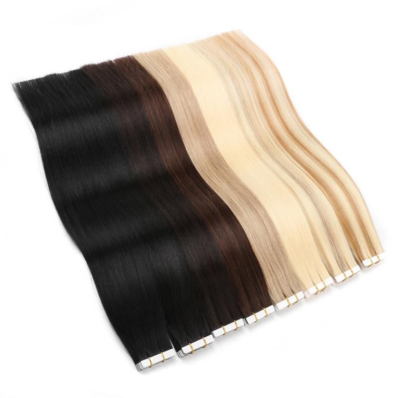 Wholesale Price 100% Remy Human Hair European Double Drawn Tape in Hair Extension