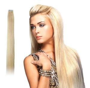Scarlett Glue Tape Straight Brazilian Virgin Remy Human Hair Extensions 100% Unprocessed 5A Bundle #613 Gold 50g