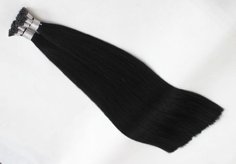 I-Tip Extensions Brazilian Straight Human Hair Bundles Black Color Remy Human Hair Extensions