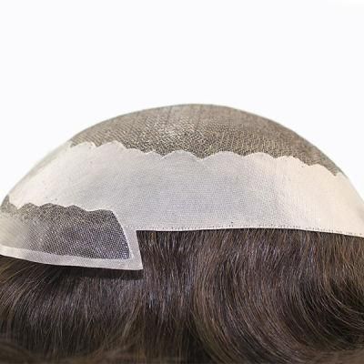 Men&prime;s Real Human Hair Fine Mono Toupee Wig