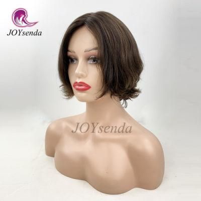 Customized Unprocessed European Virgin Human Hair Short Wavy Jewish Kosher Wigs for White Women