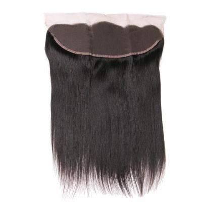 Shine Silk Hair Products Brazilian Body Wave Lace Frontal Free Part Ear to Ear Human Hair Lace Closure Size 13&quot;X4&quot; Natural Color Remy Hair