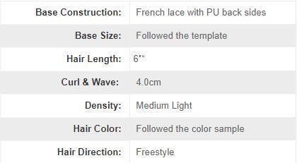 Custom Made French Lace Man Toupee Remy Hair