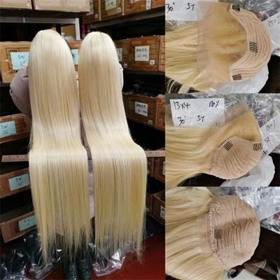 Raw Virgin Cuticle Aligned Brazilian Frontal Human Hair 613 Blonde Transparent Lace Front Wig with Baby Hair for Black Women