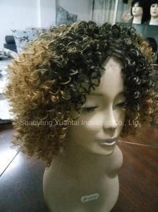 Medium Wavy Synthetic Hair Wig African Style/ Human Hair Feeling