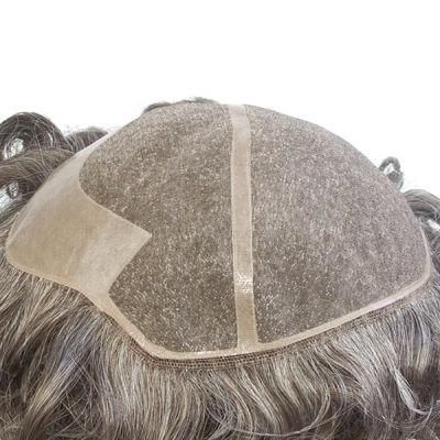 Lw644: Human Hair Custom Made Mono Base Curly Grey Hair Extension