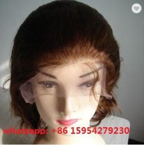 Human Hair Brown Color Wave Natural Hairline Full Lace Wig