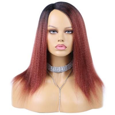 China Cheap Wigs Bob Short Yaki Straight Synthetic Hair Wig