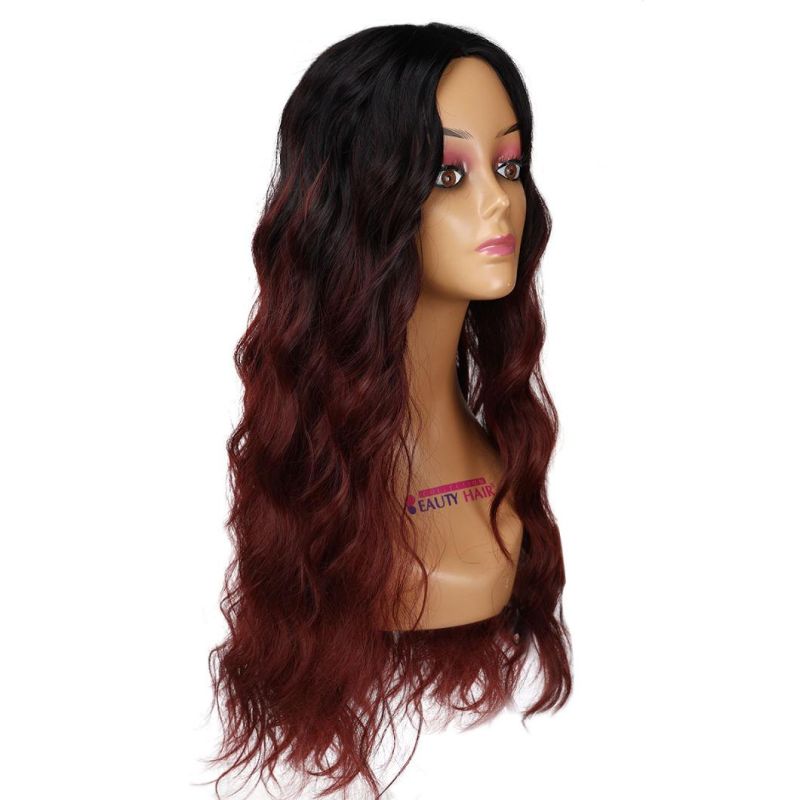 Natural Hairline Glueless Heat Resistant Long Natural Wave Synthetic Wigs