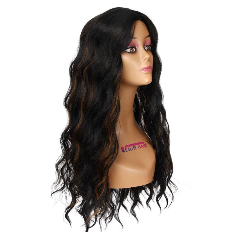 Wholesale Heat Resistant Handmade Long Body Wave Synthetic Wig for Women