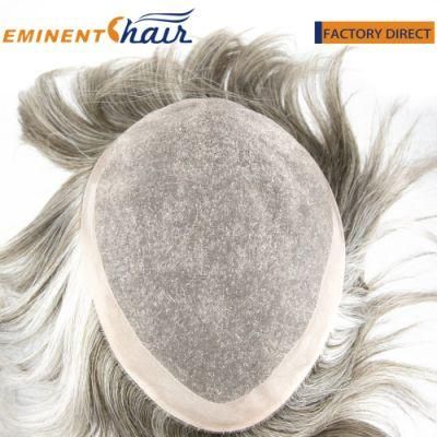 Natural Hairline Human Hair Toupee Men&prime;s Hair Replacement