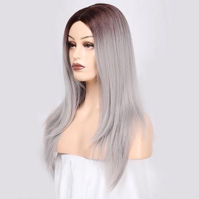 Cheapest Price Synthetic Wigs for Black Women Good Quality Cosplay Long Straight Ombre Grey