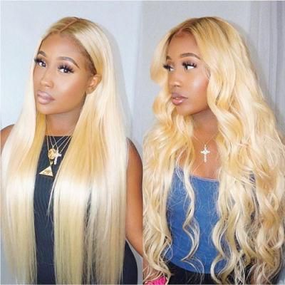 100% Remy Virgin Hair Straight 613 Blond Human Hair Wigs Brazilian Hair Lace Front Wigs