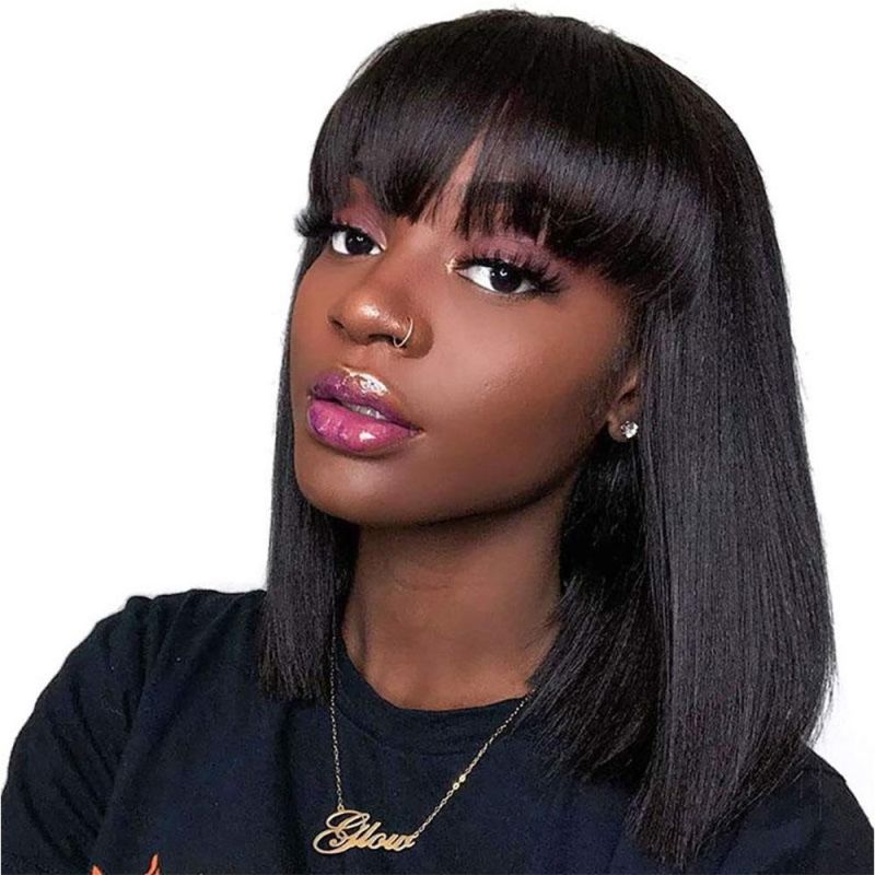 Kbeth Human Hair Wig for Black Lady 2021 Fashion Summer Cool Beautiful Sexy Remy Brazilian Natural Custom Black Hair Glueless Lace Frontal Wigs with Baby Hair