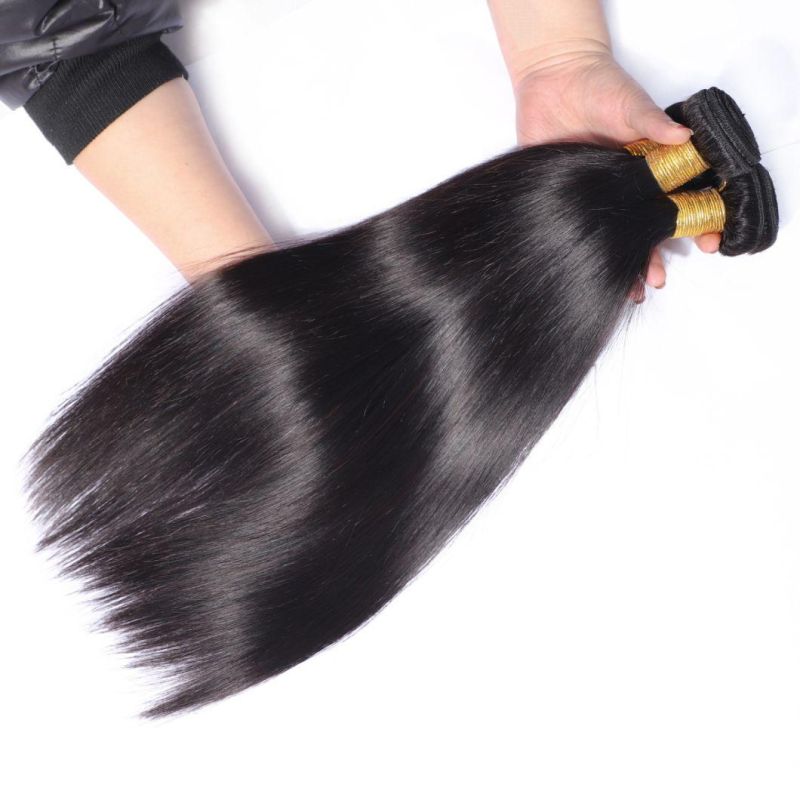 Unprocessed Peruvian Virgin Hair Straight Bundles Weaving 100g Black Color