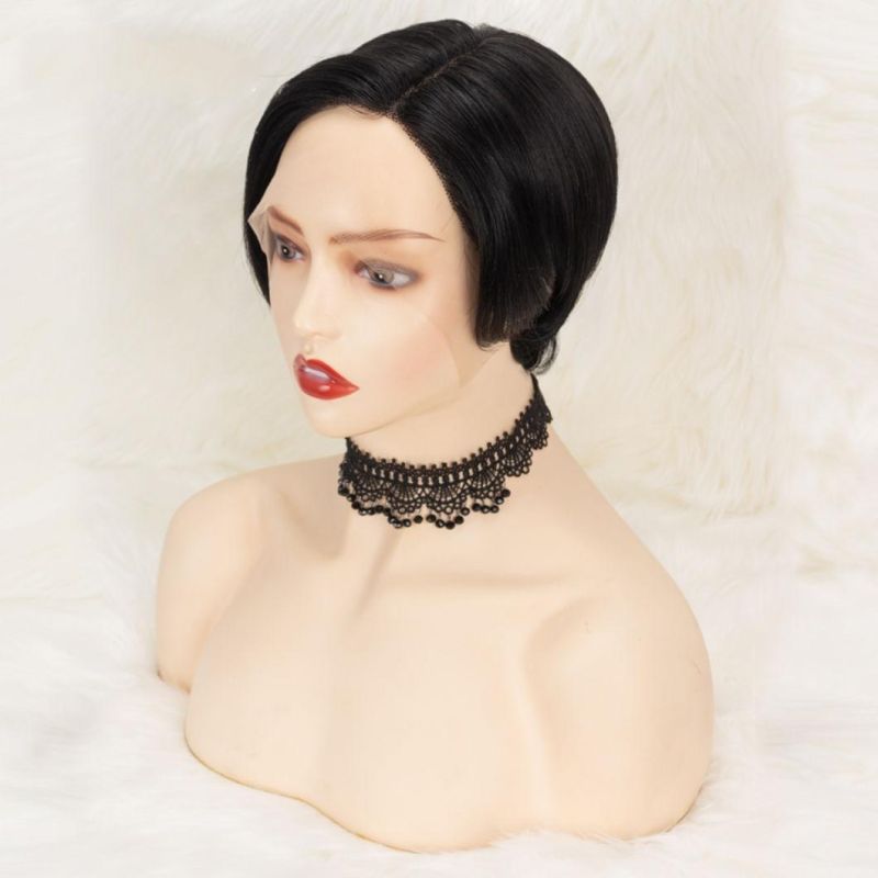 Straight Bob Pixie Cut Wig Part Lace Human Hair Wigs Short Lace Human Hair Wig Brazilian Wigs 150% Density for Black Women