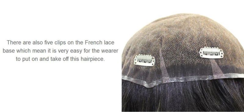 Men′s High Quality Toupee - Full French Lace with Clips