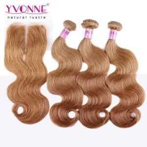 Color #8 Brazilian Hair Bundles with Lace Closure