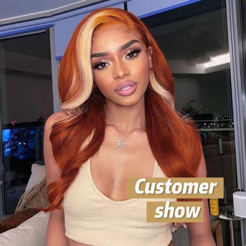 Blonde 613 Lace Frontal Wig HD Lace Full Ginger Lace Front Wig Ombre Highlight Wig Human Hair Body Wave Frontal Wig 20 Inch