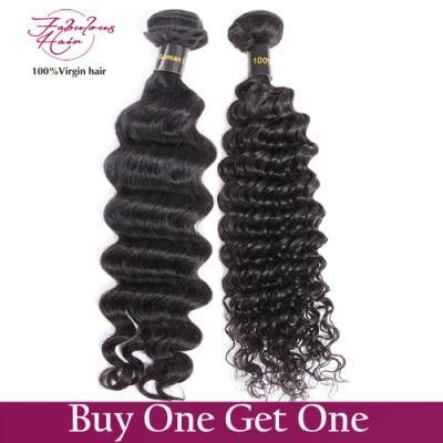 Deep Wave Virgin Brazilian Human Hair Weaving 100% Virgin Hair