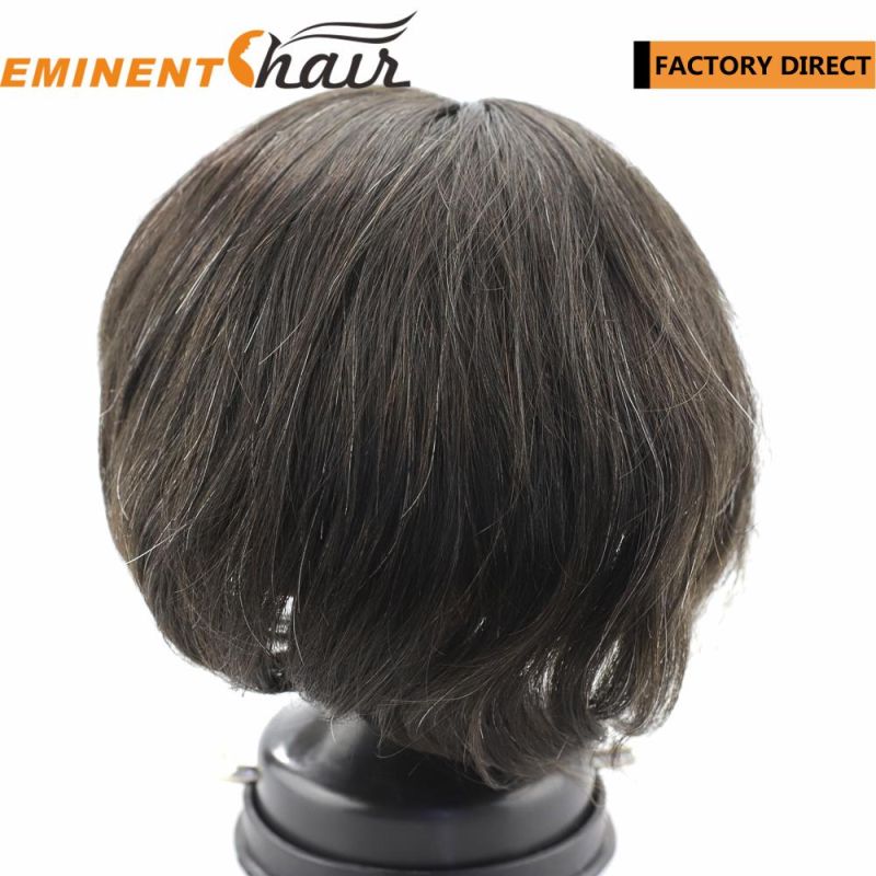 Fine Welded Mono Hair Replacement Human Hair System Men′s Hairpiece