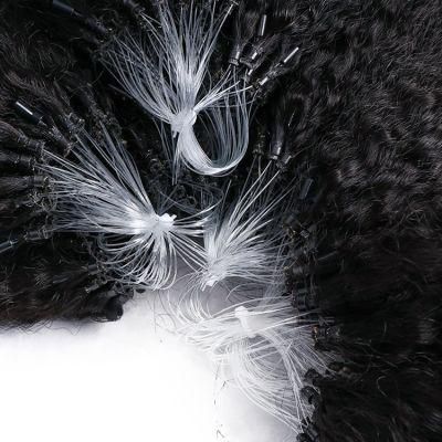 Wholesale Micro Rings Remy Virgin Human Hair Kinky Straight Micro Ring Hair Extension