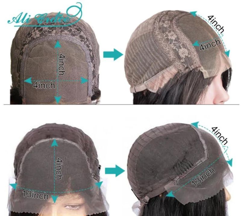 Freeshipping 13*4 150% 12 Inches Short Bob Wig Lace Front Human Hair Wigs Pre-Plucked Natural Color Human Hair Lace Frontal Wigs Dropshipping Wholesale