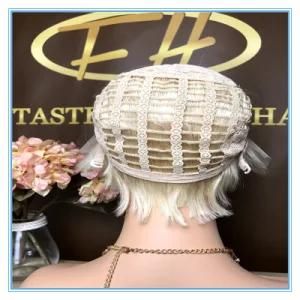 High Quality Hot Sales#613 Blond Color Short Human Hair Lace Wigs with Factory Price Wig-057
