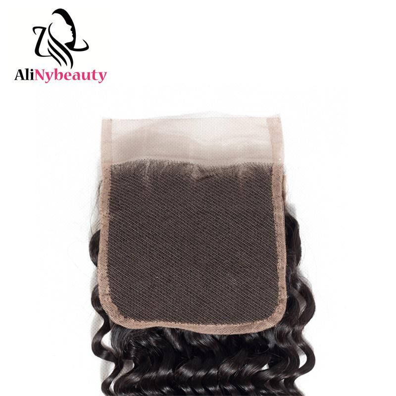 Alinybeauty Brazilian Human Hair Weave Bundles with Lace Closure