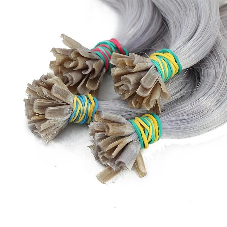 Remy Human Hair Vendors 100% Mink Brazilian Cuticle Aligned Grey U Tip Hair Extension