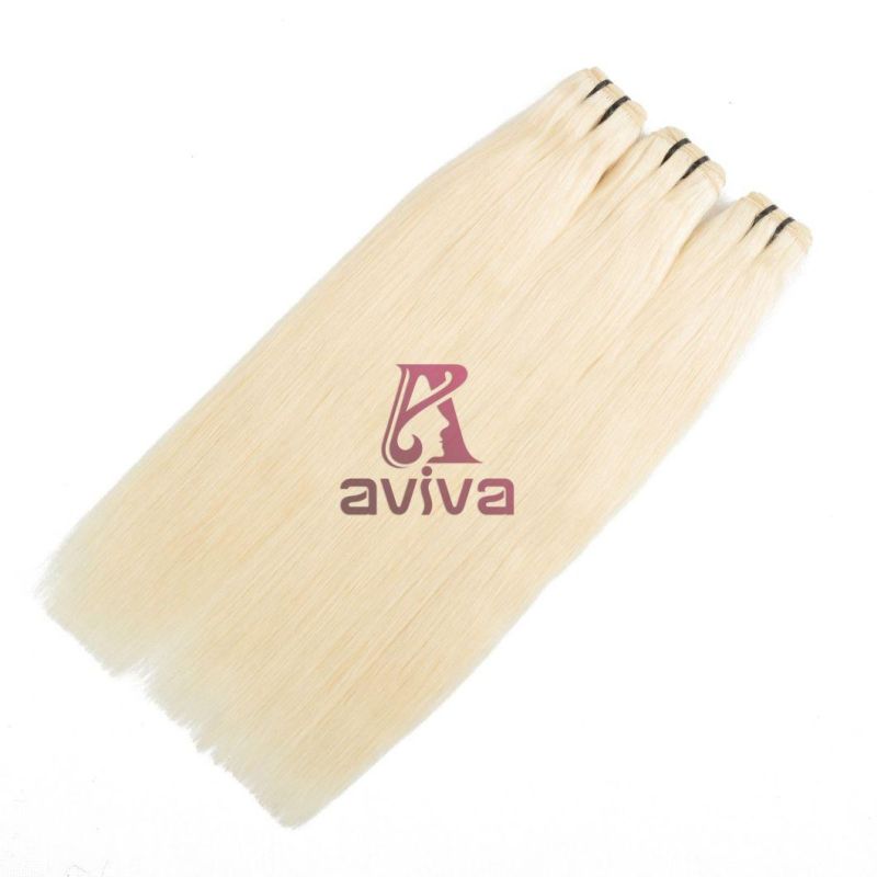 100% Virgin Hair Weave Brazilian Remy Human Hair Extensionblonde Straight