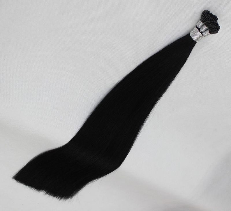 I-Tip Extensions Brazilian Straight Human Hair Bundles Black Color Remy Human Hair Extensions