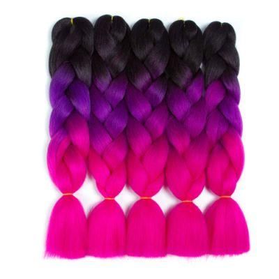 Fashion Single Color Synthetic Three Color Crochet Braiding Hair