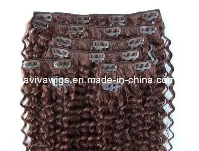 100% Virgin Hair Brazilian Hair Extension Remy Clip in Hair Extension with Deep Wave