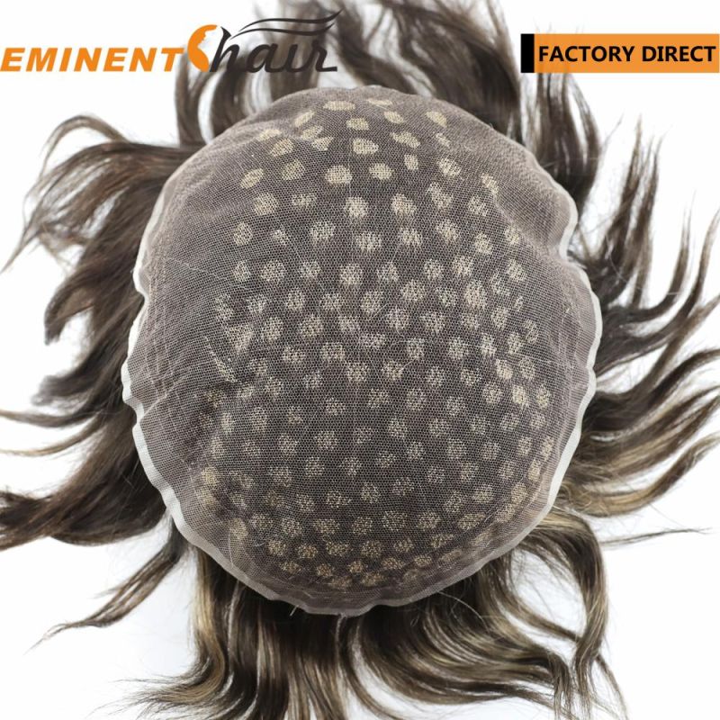 Indian Hair Highlights Full Lace Men′ S Hair System