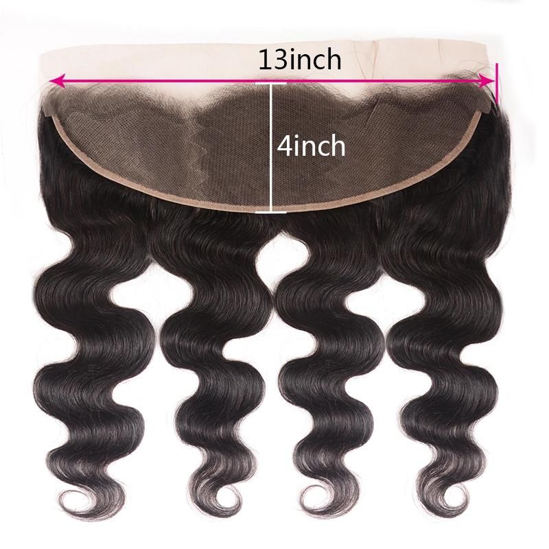 Kbeth Brazilian Body Wave Hair Lace Frontal Toupee 100% Human Hair 3 Bundles with Frontal Toupee Non Remy Hair Extension