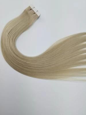 Tape Virgin Hair Extensions Human Hair Machine Remy PU Skin Weft Color 12-24 Inch Straight