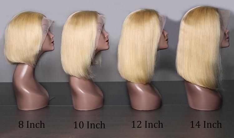 10A Double Drawn Cuticle Aligned Virgin Hair HD Swiss Frontal Lace Blond 613 Bob Wig