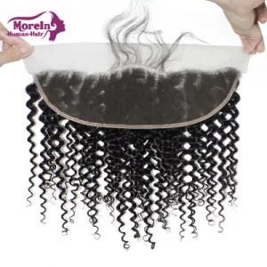 Morein Malaysian Kinky Curly Hair for Weaving 13*4 Inch Human Hair Lace Frontal