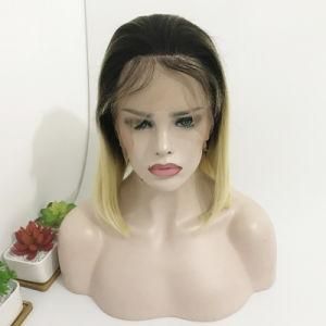 1b 613 Lace Front Wig Ombre Blond Bob Wig Blond Bob Wig with Dark Roots