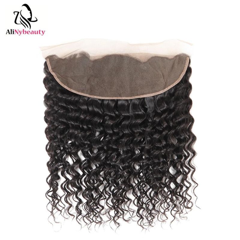 Deep Wave Brazilian Human Hair Bundles with 13X4 Lace Frontal