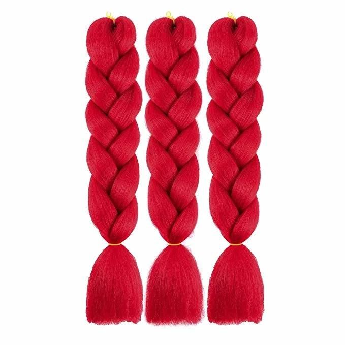 Top Quality Single Color Red Gray Pink Solid Hair Braids