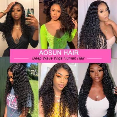 20 Inch Deep Wave Lace Front Wigs Human Hair 4X4 Lace Closure Human Hair Deep Curly Wigs